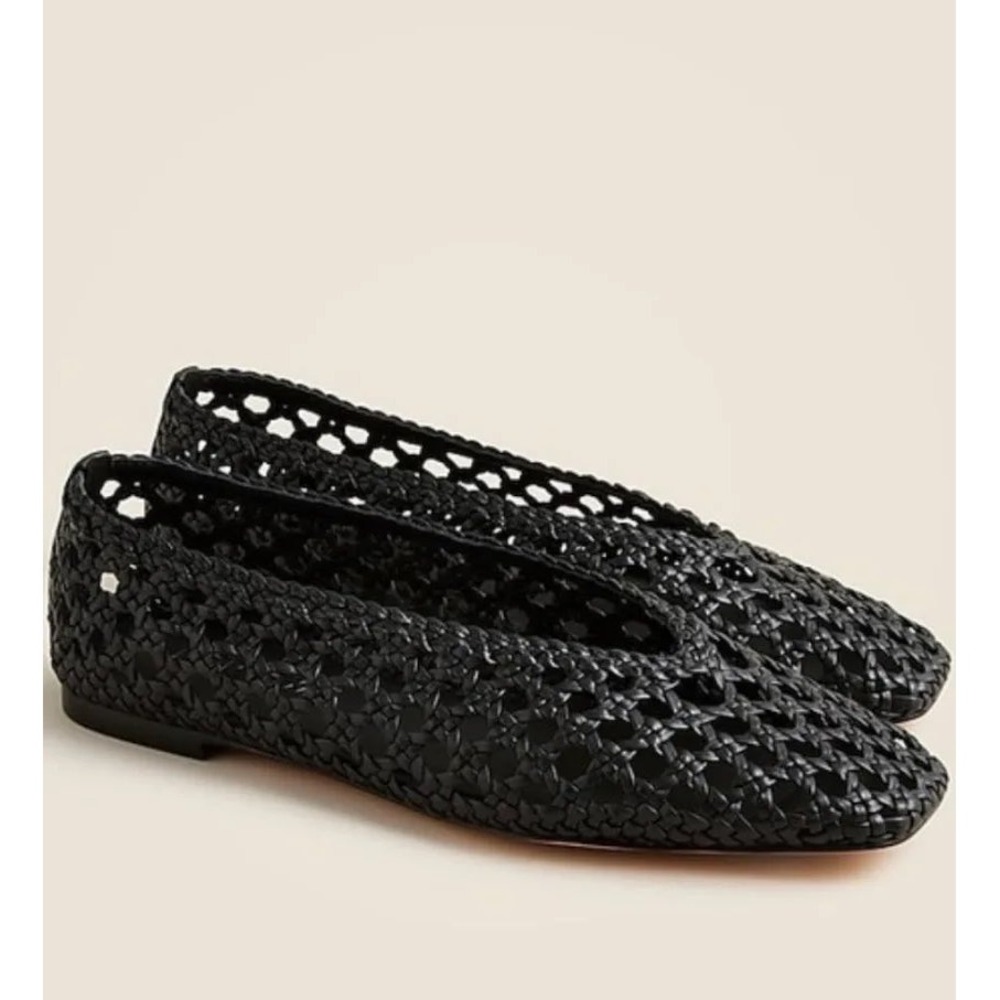 J.Crew Women's Quinn handwoven ballet flats in leather 8